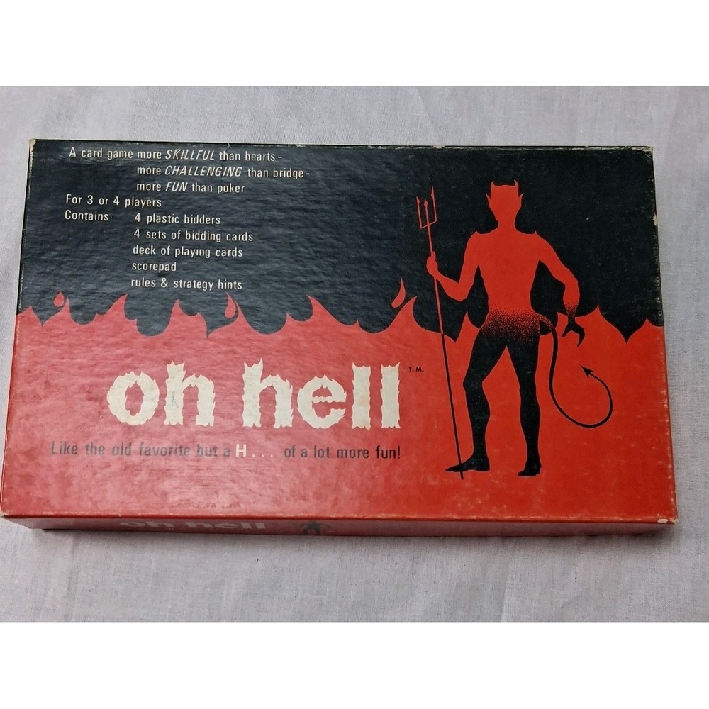 Cadaco Oh Hell Card Game Unisex OS Red Good Vintage 1973 Devil Bidding Game